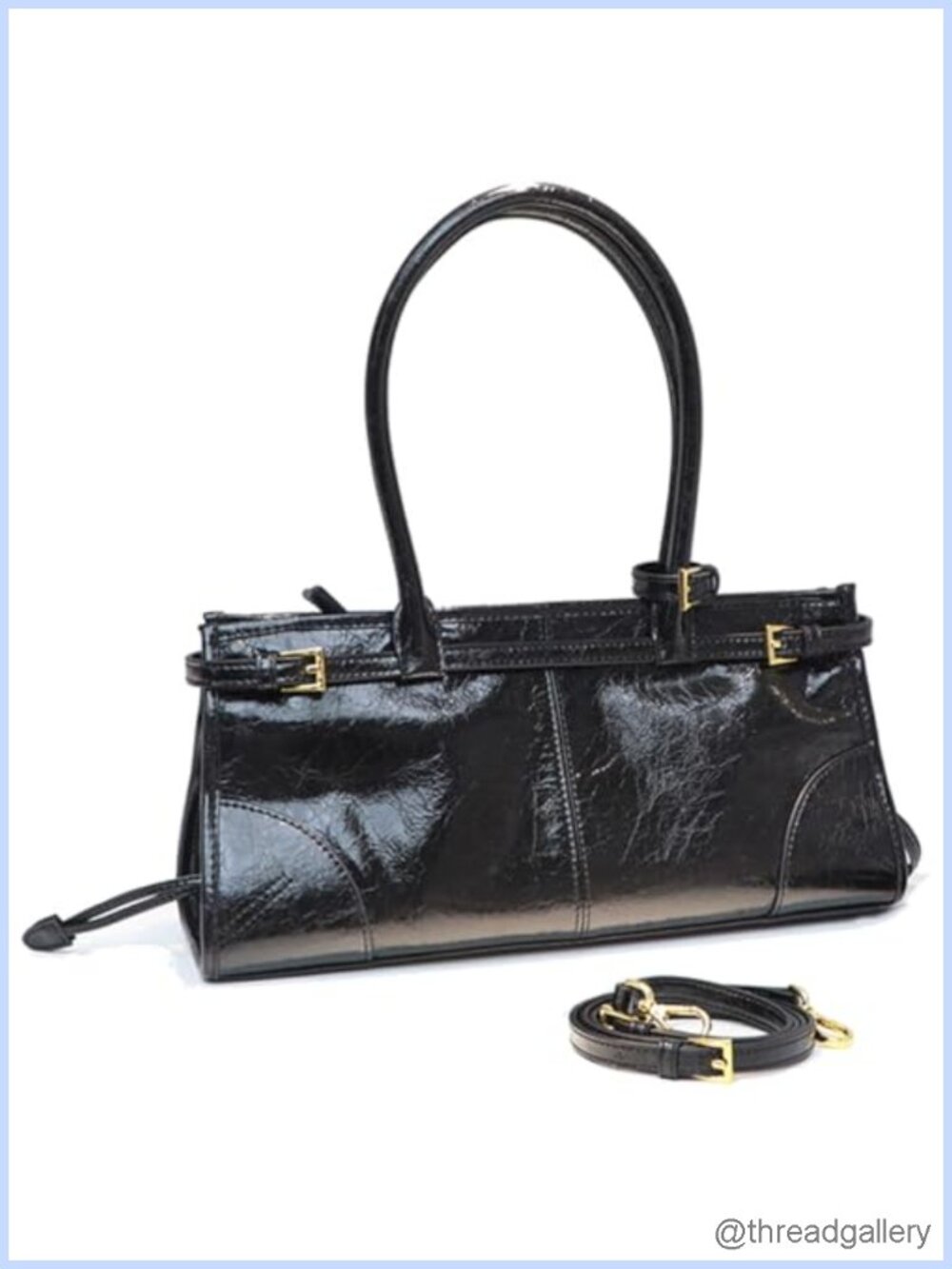 Faux Leather Baguette Shoulder Bag Crossbody Handbag